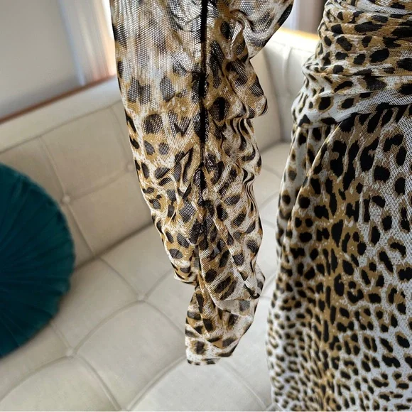 Tadashi Collection Leopard Mesh Dress - Picture 4 of 8